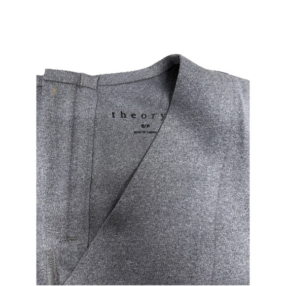 Theory + Zeen Size Small  Slim V neck Top  Heather Gray  zip back - Picture 7 of 15